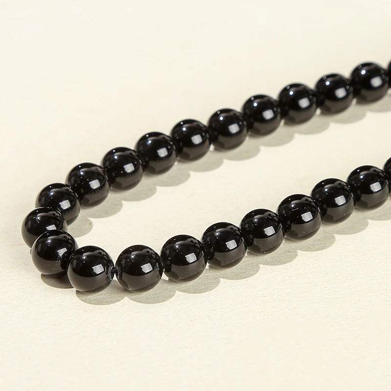 Natural Black Round Spacer Bead