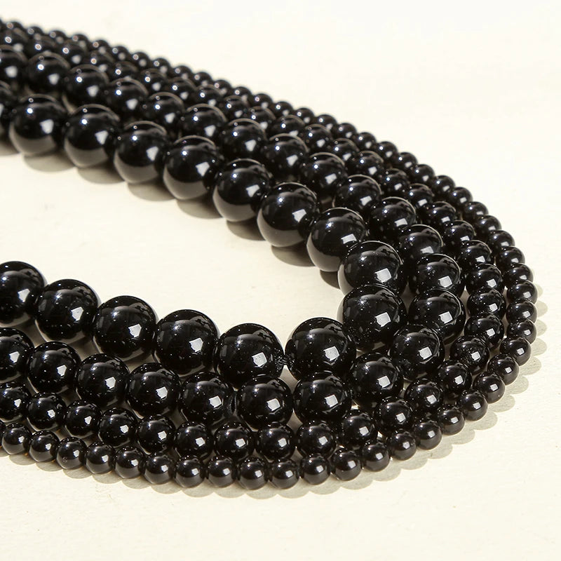 Natural Black Round Spacer Bead