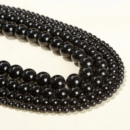 Natural Black Round Spacer Bead