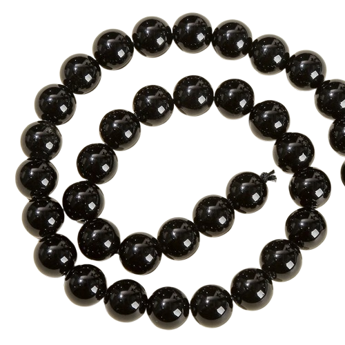 Natural Black Round Spacer Bead