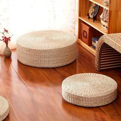 Retro Natural Straw Cushion