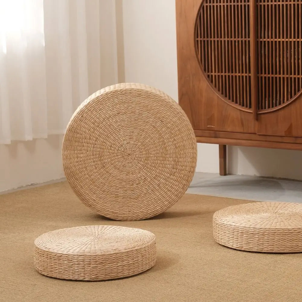 Retro Natural Straw Cushion