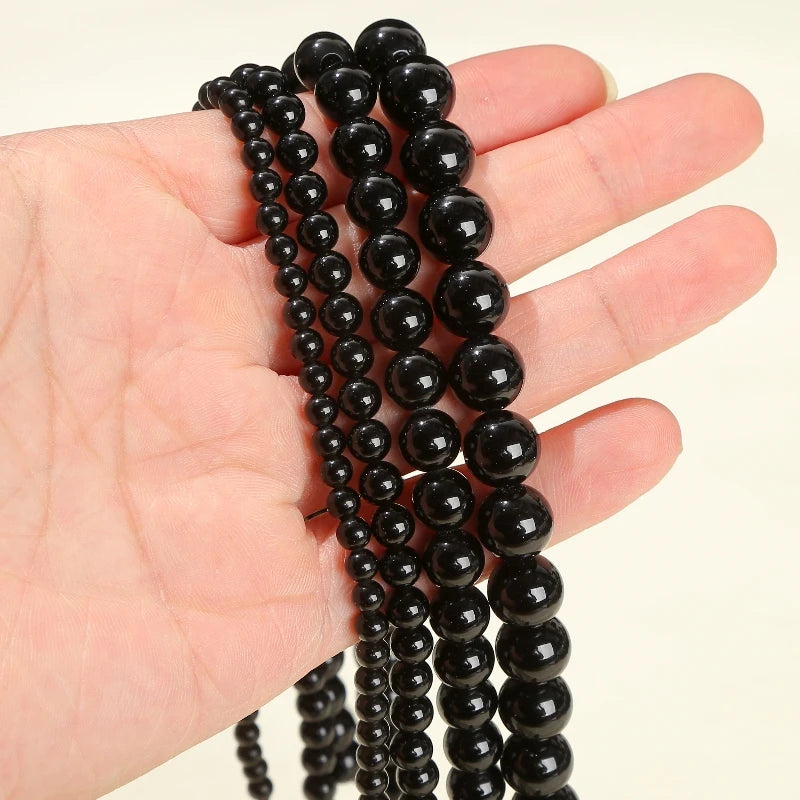 Natural Black Round Spacer Bead
