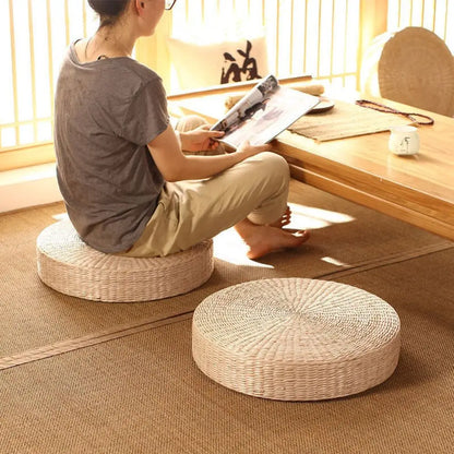 Retro Natural Straw Cushion