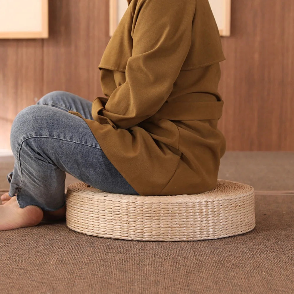 Retro Natural Straw Cushion