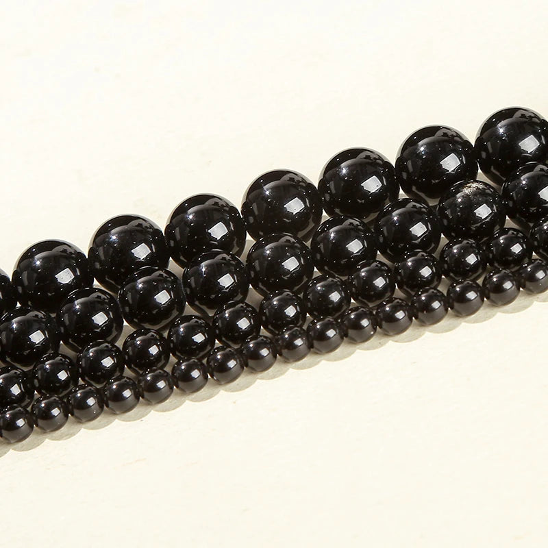 Natural Black Round Spacer Bead