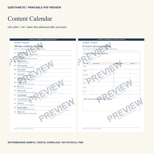 Printables & Planners – QuietKinetic